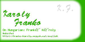 karoly franko business card