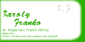 karoly franko business card